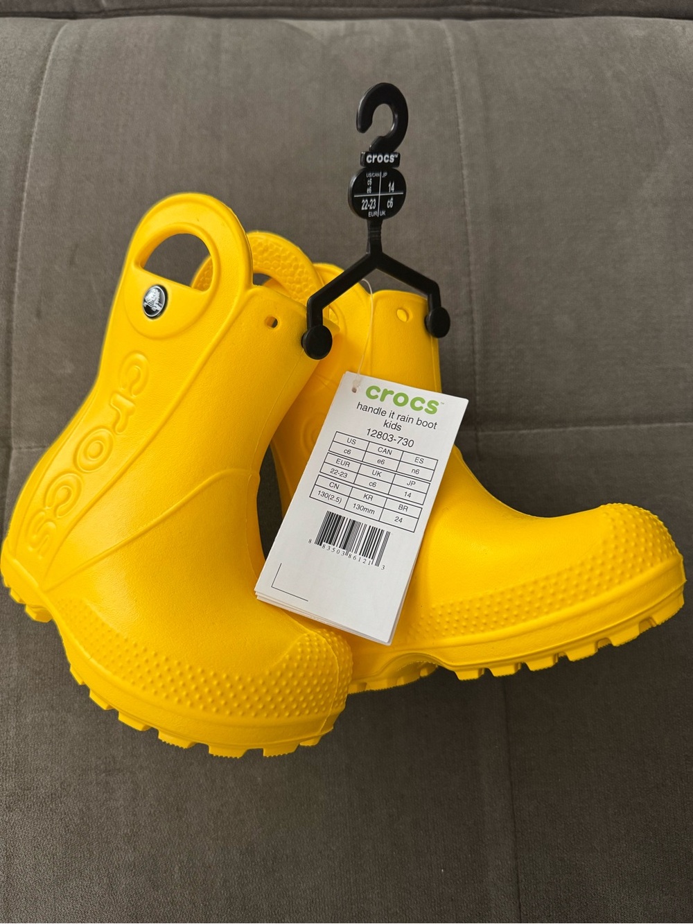 CROCS Kids' Bright Yellow Handle-It Rain Boots